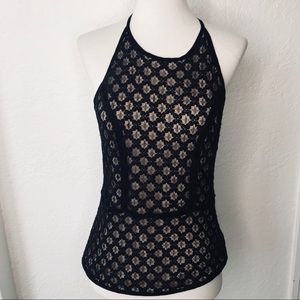 OVI | Women's Racerback Lace Overlay Top M
